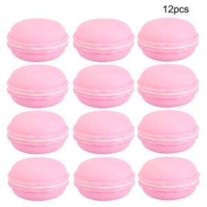 Hjlian Lot De 12 Mini Boites A Bijoux Portables En Forme De Macarons (Rose) - Neuf