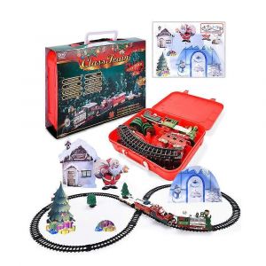 Voiture Jouets Lumières et Sons Train Ensemble Noël Voies Ferrées Jouets Train Cadeau HHH - Neuf