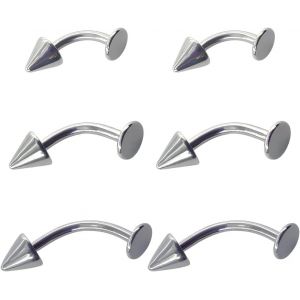 Nbgcm-6 Anneaux De Langue Pour Piercing Aux Sourcils, Tige Incurvée, Clous À Lèvres Plats, Bijoux D'arc De Piercing Banane, Piercing D'arc De Cartilage En Spirale, Bijoux De Corps Pour Femmes Et Homm - Neuf