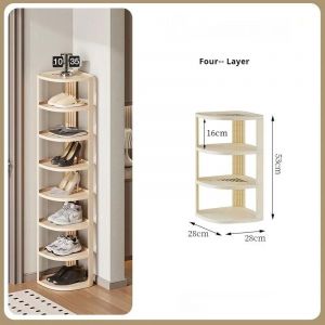 Étagère À Chaussures Multicouche De Style Crème,Étagère À Chaussures D'Entrée Ome,Armoire À Chaussures De Dortoir Populaire,Cintre De Rangement D'Angle De Grande Capacité.4 Layers. - Neuf