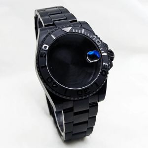 Nh34 Nh35 Mouvement Greenwich Gmt Bague En Relief En Céramique 40mm Boîtier Bracelet Verre Saphir Huître Argent Jubilé Bracelet 100m Étanche.Black-3.Miyota8200 05 15 - Neuf