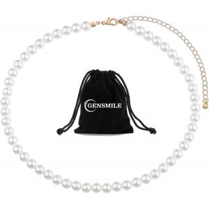 Kal-Collier De Perles Blanches Ras Du Cou Pour Femme - Pendentif Fantaisie - Cadeau Pour Fille, Anniversaire, Mariage - Neuf