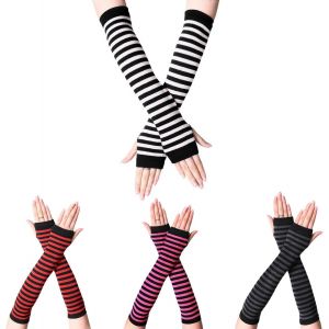 4 Pairs Of Women's Fingerless Gloves Winter Long Gloves | Wrist Guards With Finger Holes | Soft Elastic Material For Girls - Neuf