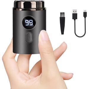 Oayew-Rasoir Electriques Hommes,Mini Easoir &Eacute;lectrique Homme Pour Voyages,Wet & Dry Tondeuse Barbe Homme Avec &Eacute;cran Lcd,2025 Nouveau Rechargeable Shaver Multifonctionnel Tondeuse Intime Pour Hommes & - Neuf
