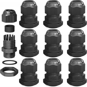 10x Presse-&eacute;toupe M16 pour 4-8mm IP68 &Eacute;tanche R&eacute;sistant Poussi&egrave;re UV Retardateur de Flamme Usage Ext&eacute;rieur Industriel Installation Facile Filetage M&eacute;trique-Noir - Neuf