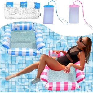 Kal-Matelas Piscine Filet,2pcs Matelas Piscine Gonflable,Hamac Flottant Piscine,Matelas Filet Piscine Gonflable,Hamac Gonflable Piscine,Hamac D'eau Jouets De Piscine - Neuf