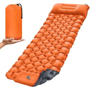 Letnerny-Matelas De Couchage Auto-Gonflant De 16 Cm Pour Camping, Ext&eacute;rieur Avec Oreiller Int&eacute;gr&eacute; Et Pompe &Agrave; Pieds, Ultra L&eacute;ger Et &Eacute;tanche - Neuf
