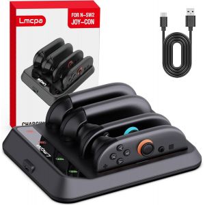 Chargeur Compatible avec Nintendo Switch 2 JoyCon,Station de Recharge pour Manettes Nintendo Switch 2 Dock avec Indicateur LED, C&acirc;ble de Chargement Type-C, Noir - Neuf
