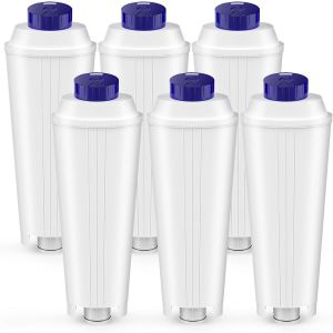 CHAAS-6 Pcs DLSC002 Filtres pour Delonghi Magnifica s, Dinamica,ECAM,ESAM,ETAM,Primadonna,BCO,EC Serie Machine à café, Cartouches de Filtre à eau pour Delonghi, pour Adoucir l'eau et Réduire le Calca - Neuf