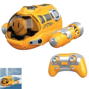 Bateau t&eacute;l&eacute;command&eacute; 2,4 GHz pour piscines et lacs avec jet d'eau l&eacute;ger, facile &agrave; utiliser, port&eacute;e de 20 &agrave; 30 m, autonomie de 20 minutes. - Neuf