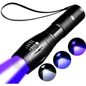 Lampe De Poche Uv Rechargeable Black Light,Lumières Suivi Du Sang Pour La Chasse,Lampe De Poche Led 3 En 1 Uv Noir,Bleu Et Blanc,3 Modes. - Neuf