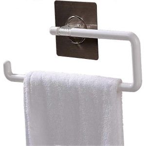 Porte-papier toilette autocollant,porte-serviettes de salle de bain,mural,serviette,clé,blanc - Neuf