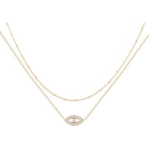 Kal-Cha&icirc;ne Pour Femme Avec Pendentif Personnalis&eacute; En Or Et Argent - Collier Multi-Rangs Hypoallerg&eacute;nique 18 Carats - Bijou Fantaisie Pour Femmes Et Filles - Neuf