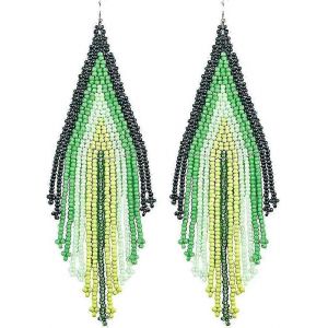 Heyone Long Perl&eacute; Dangle Boucles D'oreilles U2013 Boho Native Fait &Agrave; La Main Rocaille Perle Pompon Boucles D'oreilles Pour Les Femmes Et Les Filles,Boh&egrave;me Grande D&eacute;claration Perl&eacute;e Goutte Fr - Neuf