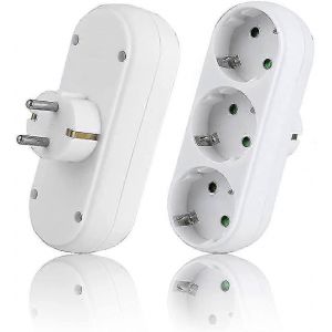 Multiprise murale 2 pièces,bloc multi-prises avec 3 prises,(3500W / 16A),multiprise,multiprise électrique pour bureau à domicile - Neuf