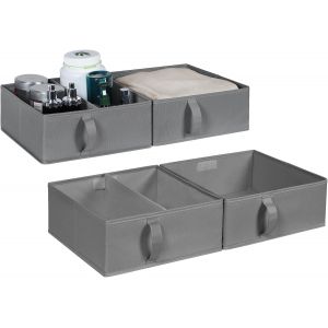 Lot de 4 organiseurs de tiroir pliables en tissu pour armoire,commode,soutien-gorge,chaussettes,sous-vêtements,écharpes,cosmétiques-Gris - Neuf