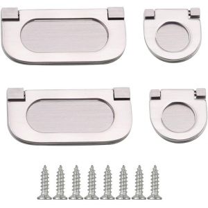 4 Pi&egrave;ces Poign&eacute;es Invisibles Poign&eacute;e Tiroir Poign&eacute;e Encastrable Poignee Porte Cuisine Poign&eacute;es Placard Tiroir Poignee Meuble Chambre Meubles Tirer Drawer Hardware avec Vis,35/75mm - Neuf