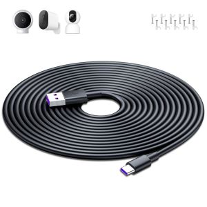 JGD-10M Extra Long C&acirc;ble USB Type-C pour Mi Camera 2K Magnetic Mount, Power Extension Cables Security Cameras C&acirc;ble USB Type-C pour Mi Wireless Outdoor Security Camera 1080p,Noir - Neuf