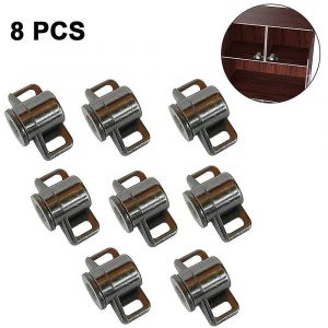 Lot de 8 loquets magnétiques pour porte d'armoire (couleur canon) - Neuf