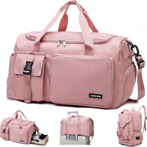 Nzqaf-Sac De Sport Pour Femmes Et Hommes, Sac De Voyage De Week End, 42l Étanche Sac De Sport Grand Avec Compartiment À Chaussures Et Compartiment Humide, Pour Voyage, Fitness, Sport - Neuf