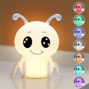 Veilleuse Enfant,16 Couleurs+T&eacute;l&eacute;commande Veilleuse B&eacute;b&eacute; Veilleuse Enfant Rechargeable+Usb 1200 Mah Lumi&egrave;re Chaude Dimmable Progressive Tactile Interrupteur Veilleuse B&eacute;b&eacute; Chambre Cadeaux - Neuf