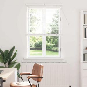 Vidaxl Store De Fenêtre Avec Des Rideaux Autre Blanc 80 X 130 Cm Aluminium - Neuf