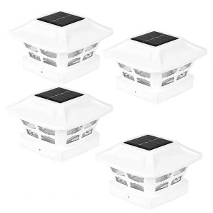 Lampes solaires 2 modes d'éclairage LED clôture de terrasse Cap lumières pour poteaux en bois 4X4 Garden Decora - Neuf