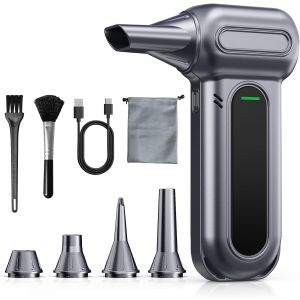 JEXNOVASHOP-Souffleur Air Comprim&eacute; 200000 TR/Min, Mini Souffleur Sans Fil Puissant Souffleur Batterie avec 4 Vitesses, Lumi&egrave;re LED, Soufflette &Eacute;lectrique Nettoyage pour PC, Voiture, Clavier, Ordinate - Neuf