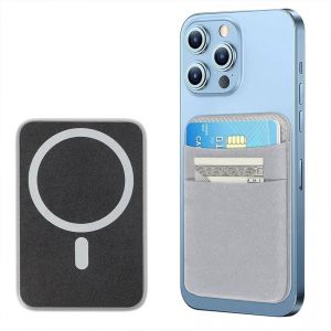 Portefeuille &eacute;lastique en lyJean-pour t&eacute;l&eacute;phone,porte-cartes Magsafe,compatible avec les portefeuilles magn&eacute;tiques,iPhone 16,15 Pro Max,Samsung,Android--Grey - Neuf