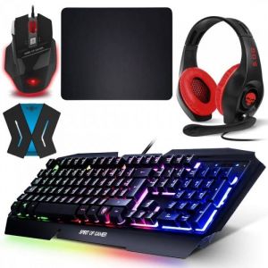 Pack Clavier Souris Casque Switch Pro-K5 RGB et Convertisseur - Neuf