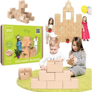 Taille Xxl 60 Briques Geantes En Carton Empilables & Embo&icirc;tables | Gros Bloc De Construction Enfant Robustes, Faciles &Agrave; Assembler | Jeux De Construction Enfant Cr&eacute;atifs & &Eacute;ducatifs - Neuf