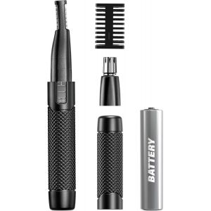 Manscaper 2 En 1 Tondeuse &Agrave; Sourcils Et Tondeuse &Agrave; Poils De Nez Tactique &Agrave; Double Face Avec Batterie Au Lithium Pour Hommes - Neuf