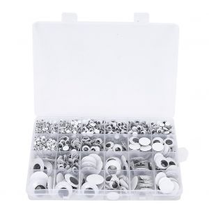 1 Bo&icirc;te Auto-Adh&eacute;sif Bricolage Jouets Yeux Mobiles Noir Et Blanc En Plastique Poup&eacute;es Yeux 4-25mm - Neuf