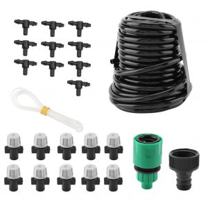 HJLIAN Tuyau d'arrosage goutte-a-goutte de 10 m avec 10 buses, norme americaine - Neuf