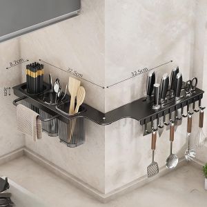Letnerny-Bloc À Couteaux Pliable Multifonction - Le Design À 270° Avec Ajustement Des Coins Active Les Coins Inutiles Dans La Cuisine - Le Taux D'utilisation De L'espace Est Augmenté De 3 Fois - Neuf