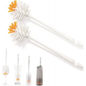 JGD-Lot de 2 goupilles de Nettoyage et Brosse &agrave; Vaisselle pour Verres, Bouteilles en Verre, Bouteilles d'eau (Lot de 2, 2 x Large) - Neuf