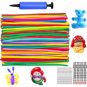 100 Pi&egrave;ces Ballons Magique, Longs Ballons, Avec Pompe + 2 Autocollant, Sculptureballon, Ballon Modelisation, Ballon Mod&egrave;le, Pour Anniversaire Des Enfants, Mariage Et F&ecirc;te - Neuf
