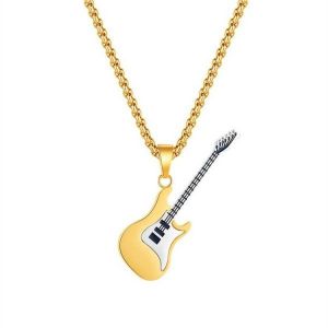 Collier De Guitare En Acier Titane, Cha&icirc;ne De Clavicule, Pendentif Pour Femme - Neuf