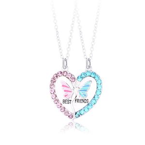 Femmes Collier Les Femmes De Bijoux, D'amitié Collier Pour 2 Filles, L'amitié Collier Pour 2 Filles, Papillon Collier D'amour, Assemblés Magnétique De Pierre Collier, Le Forage Pétrolier - Neuf
