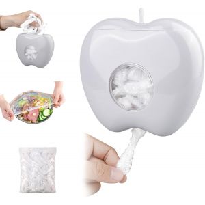 Boîte de rangement pour film alimentaire avec 100 sacs alimentaires élastiques jetables, sacs hermétiques transparents, boîtes de conservation multifonctionnelles (gris) - Neuf