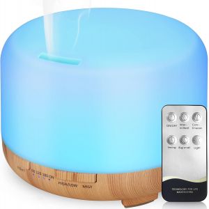 Jgd-Diffuseurs D'huiles Essentielles 450 Ml, Humidificateur D'aromath&eacute;rapie &Agrave; Ultrasons &Agrave; Ar&ocirc;me &Eacute;lectrique Lumi&egrave;re Led Romantique &Agrave; 7 Couleurs - Cadeaux De Choix Pour No&euml;l Et Nouvel An, Jaune - Neuf