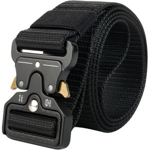 Cauc-Ceinture Tactique, 3.8 Cm Ceinture De Travail Militaire Homme Ceintures Tactique Militaire En Nylon R&eacute;glable Hommes Et Les Femmes, Pour Pompiers, Travail Et Outdoor - Neuf