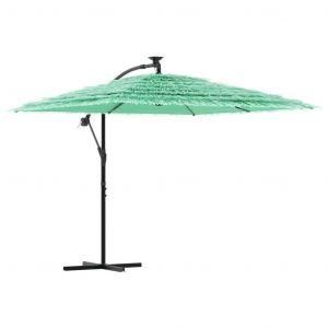 Parasol De Jardin Carr&eacute; Pliable Avec M&acirc;t En Acier 246 X 246 X 230 Cm Protection Uv Style Contemporain En Polyester Vert Helloshop26 02_0056376 - Neuf
