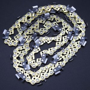 HJLIAN Chaine de tronconneuse doree de 16 pouces, lame de tronconneuse, pieces de tronconneuse, outil de travail du bois, accessoire - Neuf