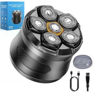 Cowe-Rasoir Tete Chauve Homme,Rechargeable Sans Fil Tondeuse Cheveux Hommes,Utilisation Humide Et Sèche Skull Shaver,Rasoir Électrique À Tête Flexible 6d Avec Tête De Lame Magnétique - Neuf