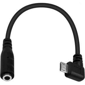 Câble adaptateur audio Micro USB vers Jack 3,5 mm,Audio vers Micro USB,Micro USB mâle à angle droit vers 4 pôles 3,5 mm femelle Câble Cordon pour micro à pince actif Micro - Neuf