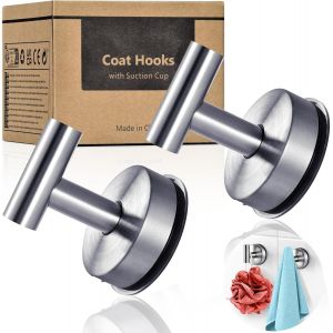 Crochets &Agrave; Ventouse Pour Serviettes De Douche Et Salle De Bain, Portes En Verre - Robuste En Acier Inoxydable, Ventouse Puissante Pour Rangement Murale Dans La Cuisine, Grand Forma[Pou8805933] - Neuf