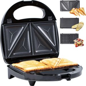 CHECARZHN--NO1-Gaufrier | Appareil Croque Monsieur 3 In 1 | Gauffrier Multifonctions | Plaques Détachables 3 En 1 L Avec Poignée Cool Touch, Pieds Anti-Dérapants Et 2 Voyants De Contrôle - Neuf