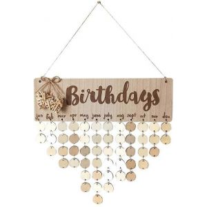 Calendrier D'anniversaire Rappel Calendrier En Bois Perpétuel Décoration Cadeau Bricolage Pour La Décoration De Fête À La Maison - Neuf