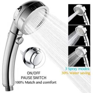 Pommeau de Douche, Okmall Douchette Universelle 3 Modes Pomme de Douche Haute Pression Douche à Main Économie d'Eau Douche avec - Neuf